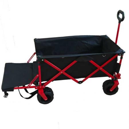 Cart Utility Heavy Duty Capacity Collapsible Folding Outdoor Wagon Patio Garden Cart with 2 Drink Holders and Wheels for Camping and Picnic 
