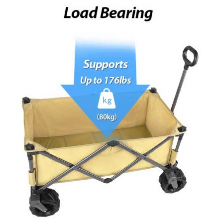 Collapsible Folding Utility Wagon Cart for Outdoor Garden and Beach Use 