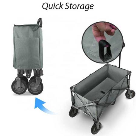 Folding Wagon Cart with Brake Collapsible Outdoor Utility Wagon 
