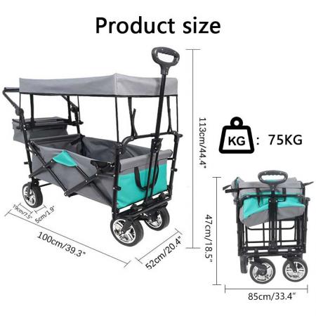Heavy Duty Folding Outdoor Camping Garden Cart With Universal Wheels 