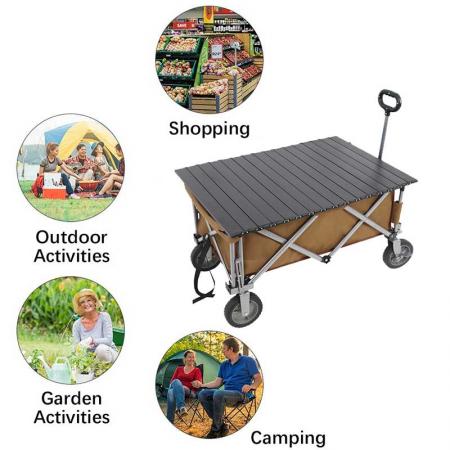 Outdoor Utility Wagon, Heavy Duty Folding Garden Portable Hand Cart 