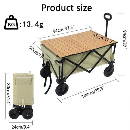 Wagon Cart Collapsible Folding Utility Outdoor Garden Wagon Beach Cart Camping Portable Wagon Large Capacity Heavy Duty 
