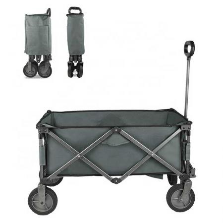Folding Wagon Cart with Brake Collapsible Outdoor Utility Wagon 