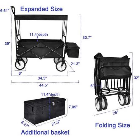 Hand Carts & Trolleys Folding Garden Cart Outdoor Collapsible Wagon for Kids & Cargo Red 