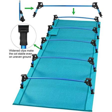 Army Folding Bed Camping Outdoor Folding Height Adjustable Bed Aluminum Compact Bed Lightweight Cot for Lawn Travel Hiking and Beach 