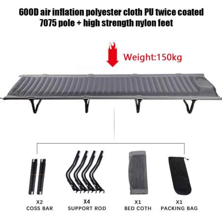 Outdoor Military Army camping equipment adjustable height Sleeping Cot folding camp bed 