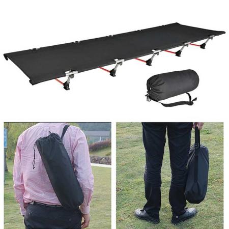 Folding Outdoor Bed Easy Assemble Folding Cot Ultralight Compact Heavy Duty with Carry Bag for Adults Camping Backpacking 