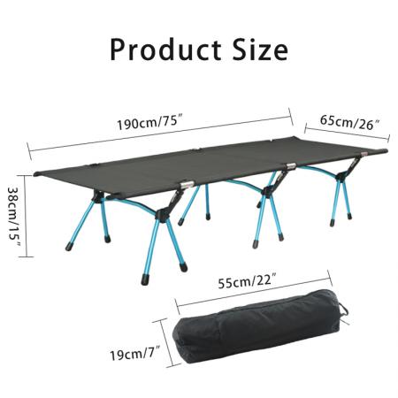 Outdoor ultra-light aluminum alloy single bed portable camping folding bed 