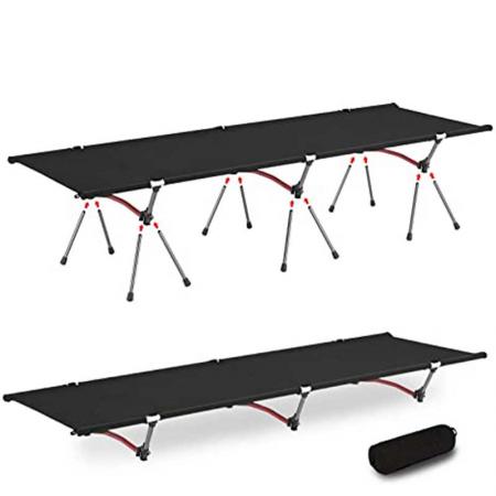Amazon Hot Sales Folding Camping Cot Portable Ultralight Camping Bed Comfortable Camping Bed with Carry Bag for Outdoor 
