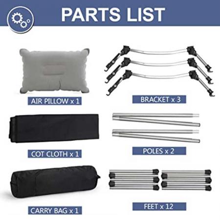 Hot Sales Camping Cot Portable Ultralight Folding Cot Comfortable Camping Bed with Carry Bag for Outdoor 