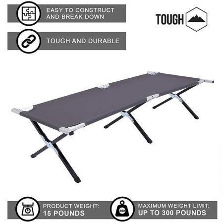 Outdoor ultra-light aluminum alloy single bed portable camping folding bed