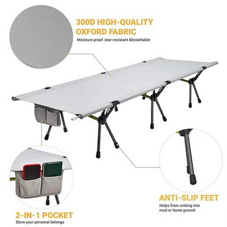 Folding Cot Portable Ultralight Camping Cot Comfortable Camping Bed with Carry Bag for Indoor Outdoor