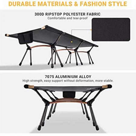 Folding Camp Bed Portable Camping  Ultralight Cot Comfortable Camping Bed with Carry Bag for Outdoor 