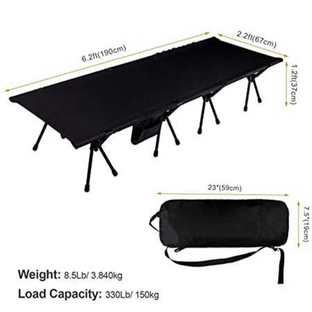 New Folding Bed Camping Portable Camping Ultralight Cot Comfortable Camping Bed with Carry Bag for Outdoor
