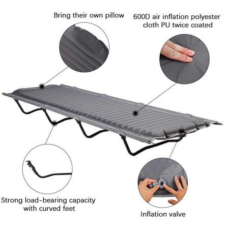 Outdoor Military Army camping equipment adjustable height Sleeping Cot folding camp bed 