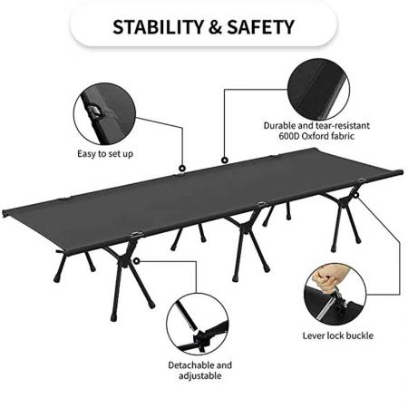 Amazon Hot Sale Army Folding Bed Portable Camping  Ultralight Cot Comfortable Camping Bed with Carry Bag for Outdoor 