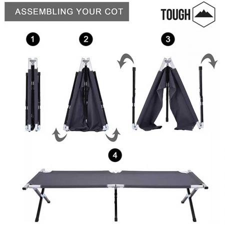 Outdoor ultra-light aluminum alloy single bed portable camping folding bed