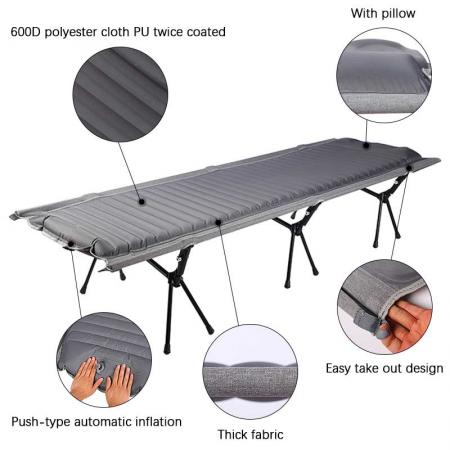 Folding Bed Ultralight Portable Folding Camp Bed Aluminium Outdoor Camping Hiking Fishing Beds with Storage Bag for Adult or Kids 
