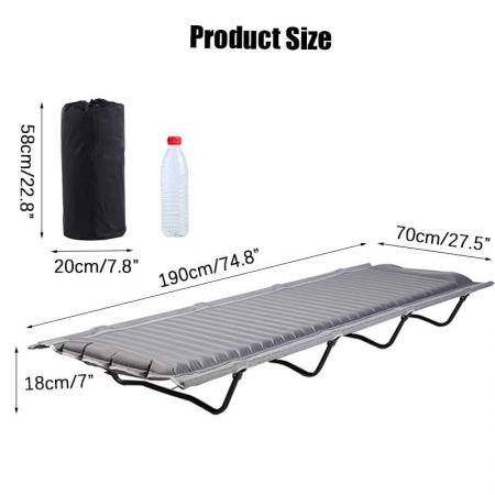 Outdoor Military Army camping equipment adjustable height Sleeping Cot folding camp bed 
