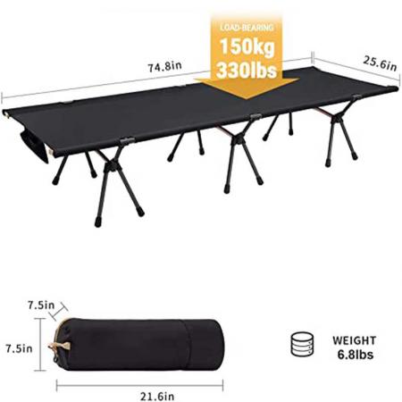 Folding Camp Bed Portable Camping  Ultralight Cot Comfortable Camping Bed with Carry Bag for Outdoor 
