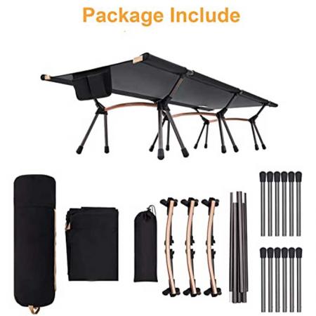 Folding Camp Bed Portable Camping  Ultralight Cot Comfortable Camping Bed with Carry Bag for Outdoor 