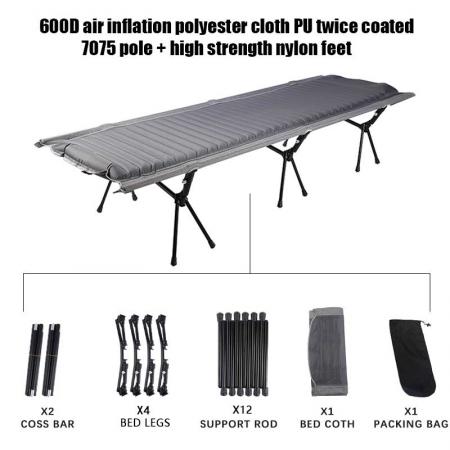 Folding Bed Ultralight Portable Folding Camp Bed Aluminium Outdoor Camping Hiking Fishing Beds with Storage Bag for Adult or Kids 