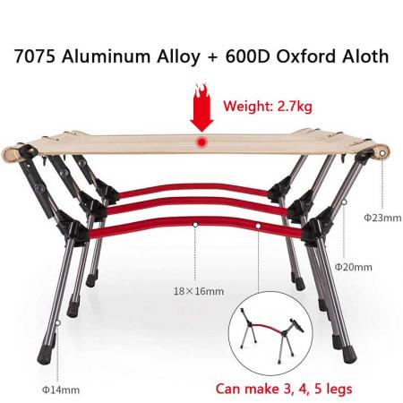 Outdoor folding furniture ultralight leisure sleeping aluminium alloy portable beach outdoor folding camping bed 