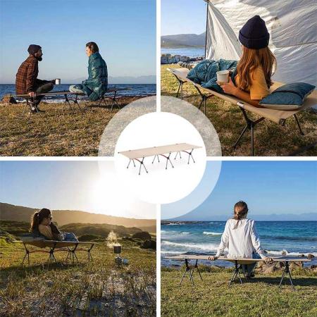 Outdoor folding furniture ultralight leisure sleeping aluminium alloy portable beach outdoor folding camping bed 