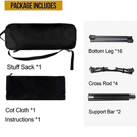 New Folding Bed Camping Portable Camping Ultralight Cot Comfortable Camping Bed with Carry Bag for Outdoor