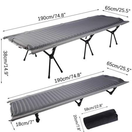 Folding Bed Ultralight Portable Folding Camp Bed Aluminium Outdoor Camping Hiking Fishing Beds with Storage Bag for Adult or Kids 