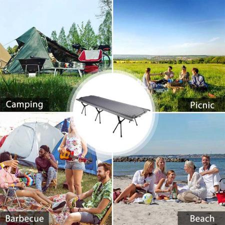 Folding Bed Ultralight Portable Folding Camp Bed Aluminium Outdoor Camping Hiking Fishing Beds with Storage Bag for Adult or Kids 