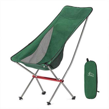 Aluminium Beach Chair Folding Camping High Back Lightweight Chair with Carry Bag for Outdoor Hiking Backpacking 