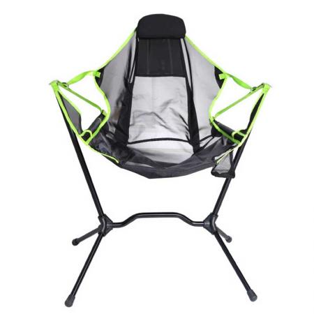 Rocking Lawn Chairs for Outside with Handbag Footrest Swinging Camp Chair for Beach Balcony Travel Fishing Picnic Support Up to 300 lbs 