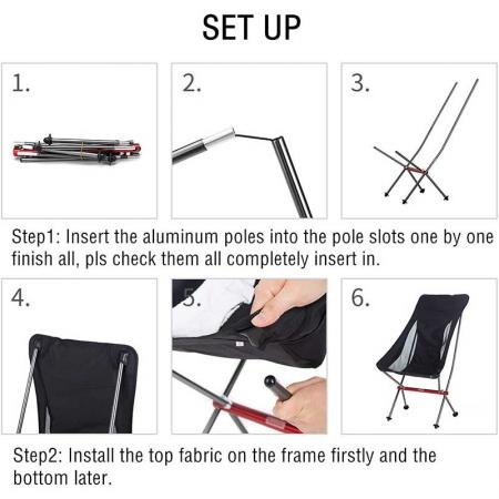 Lightweight Folding Outdoor Camping Chair With Carrying Bag 