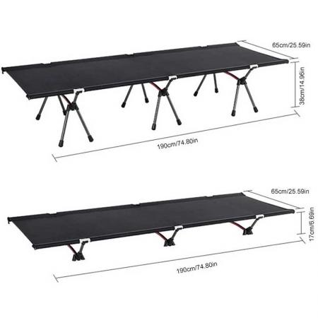 Army Cot Folding Outdoor Bed Adjustable Portable Foldable Cot for Adults