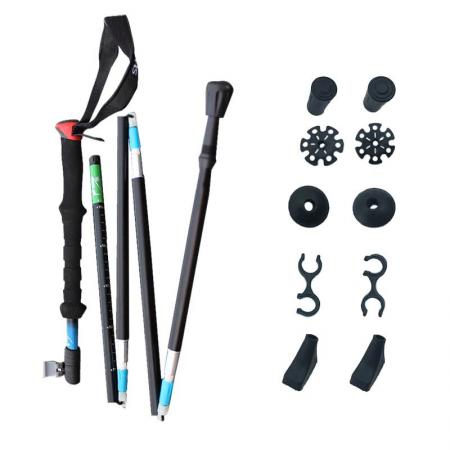 Amazon hot selling OEM Wholesale ultralight adjustable aluminum climbing hiking walking sticks carbon trekking pole