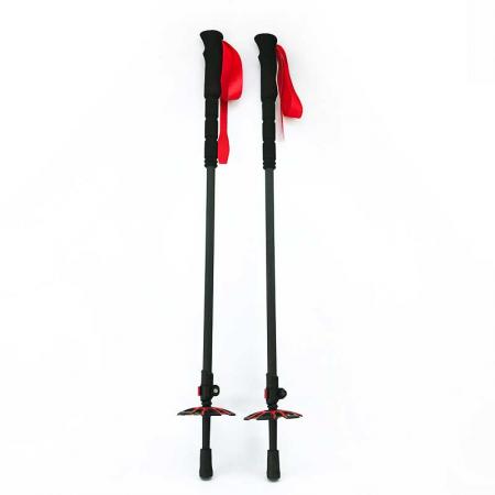 Walking Trekking Poles Collapsible Lightweight Hiking Walking Running Sticks with Natural Cork Grips Flip Locks with Carry Bag 