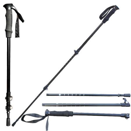 Feistel Wholesale OEM EVA grip 3-Section telescopic carbon fiber walking sticks trekking hiking poles with quick lock system 