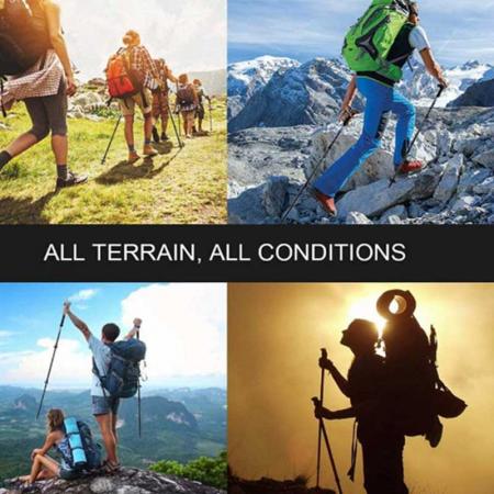Trekking Pole Ultra Strong Trekking Walking and Hiking Poles One Pair Collapsible Lightweight Quick Locking and Ultra Durable 