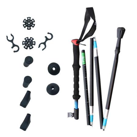 Collapsible Normal Carbon Ultralight Trekking Poles For Hiking 