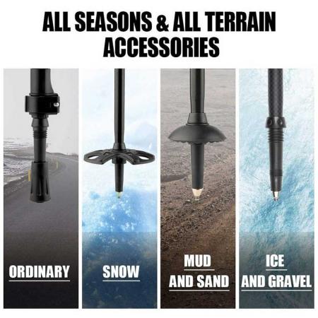 3K Carbon Ultra-light Retractable Outdoor Trekking Cane Hiking Equipment 