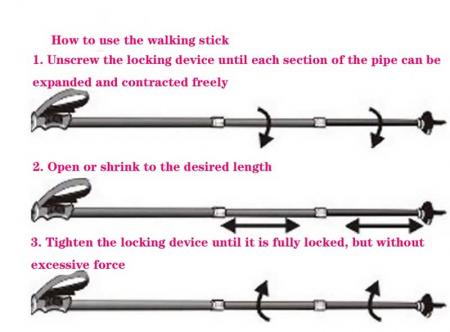 OEM High Quality old man Poles Foldable Crutch Trekking Pole Carbon Nordic Walking Sticks