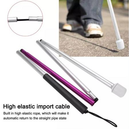 Blind Cane 7075 Collapsible Folding Blind Cane with Long White Stick for Walking 