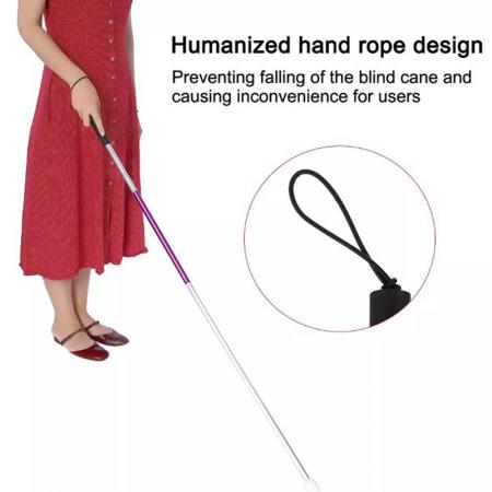 Blind Cane 7075 Collapsible Folding Blind Cane with Long White Stick for Walking