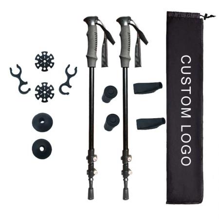 Carbon Trekking pole Mountain Tech Trekking Poles Aluminum Hiking Walking Sticks with Adjustable Locks 