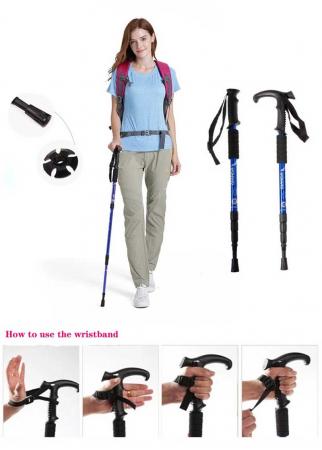 OEM High Quality old man Poles Foldable Crutch Trekking Pole Carbon Nordic Walking Sticks 