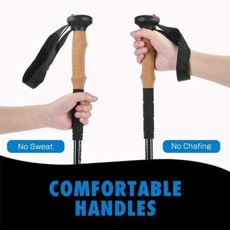 3K Carbon Collapsible Folding Walking Sticks with Adjustable Quick Flip-Lock Design 