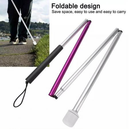 Blind Cane 7075 Collapsible Folding Blind Cane with Long White Stick for Walking