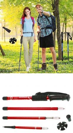 OEM High Quality old man Poles Foldable Crutch Trekking Pole Carbon Nordic Walking Sticks
