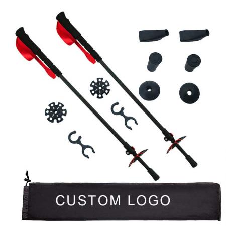 Carbon Trekking pole Mountain Tech Trekking Poles Aluminum Hiking Walking Sticks with Adjustable Locks 